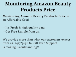 Monitoring Amazon Beauty Products Price