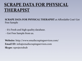 SCRAPE DATA FOR PHYSICAL THERAPIST