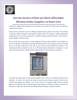 HEART CENT - One Stop Solution for Window Grilles