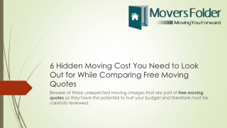 6 Hidden Moving Cost You Need to Look Out for While Comparing Free Moving Quotes