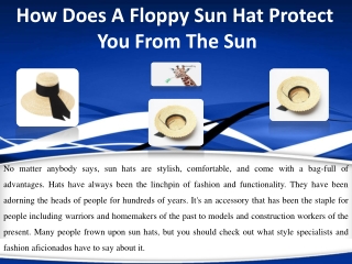 How Does A Floppy Sun Hat Protect You From The Sun