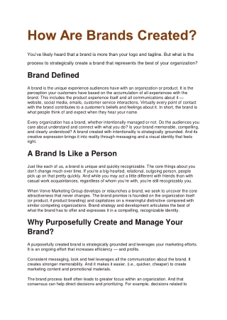 How Are Brands Created?