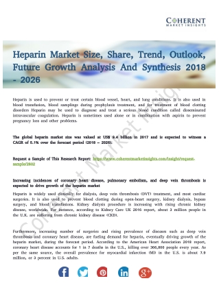 Heparin Market to Record an Impressive Growth Rate by 2026