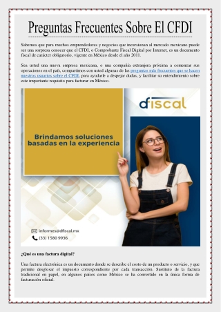 Preguntas Frecuentes Sobre El CFDI