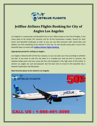 JetBlue Airlines Flights Booking for City of Angles Los Angeles