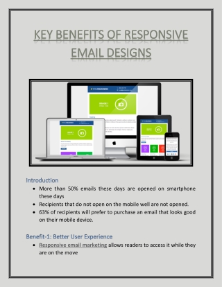 KEY BENEFITS OF RESPONSIVE EMAIL DESIGNS