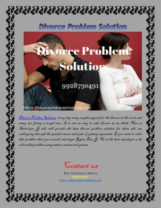 Divorce Problem Solution