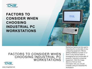 Factors to Consider When Choosing Industrial PC Workstations