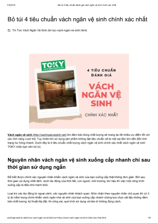 4 tieu chuan vach ngan ve sinh