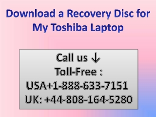 Download a Recovery Disc for Toshiba Laptop