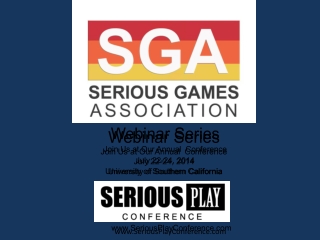 SGA Webinar- Designing a Curriculum for Serious Games