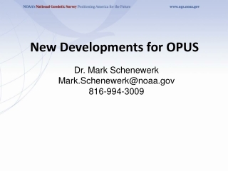 New Developments for OPUS