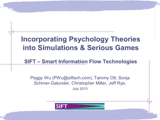 Peggy Wu - Incorporating Psychology Theories into Simulations & Serious Games