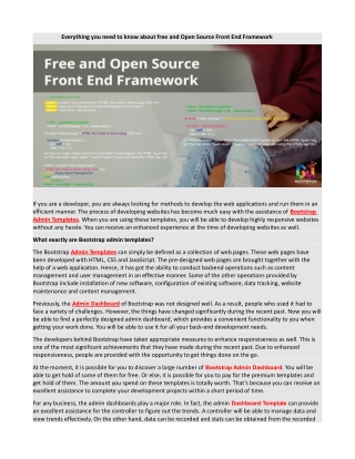 Everything you need to know about free and Open Source Front End Framework