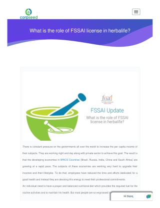 What is the Role of FSSAI License in Herbalife