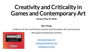 Creativity and Criticality in Games and Contemporary Art