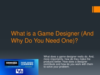 What is a Game Designer (And Why Do You Need One)? - Douglas Whatley