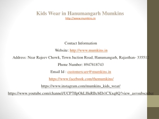 Kids Wear in Hanumangarh Mumkins