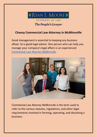 Cheesy Commercial Law Attorney in McMinnville