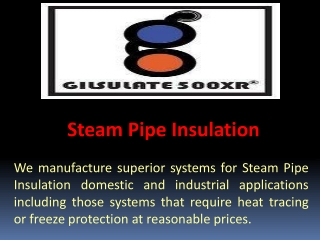 Steam Pipe Insulation by Gilsulate