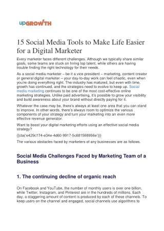 15 Social Media Tools to Make Life Easier for a Digital Marketer