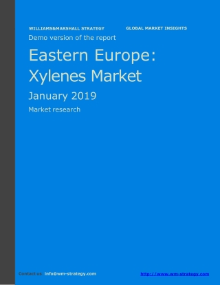 WMStrategy Demo Eastern Europe Xylenes Market January 2019