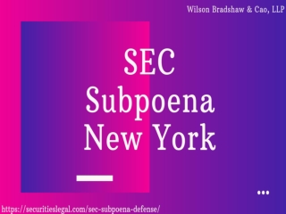 SEC Subpoena New York