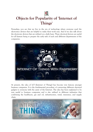 Objects for Popularity of 'Internet of Things'