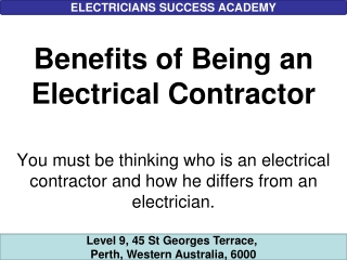 Benefits of Being an Electrical Contractor