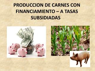 PRODUCCION DE CARNES CON FINANCIAMIENTO – A TASAS SUBSIDIADAS