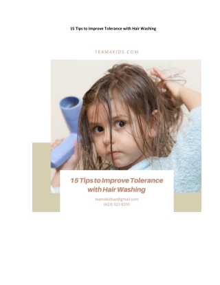 15 Tips to Improve Tolerance with Hair Washing | Sensory Therapy