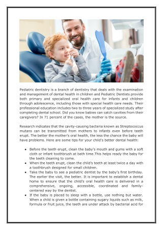 Pediatric Dentistry Tracy - Facts to Consider