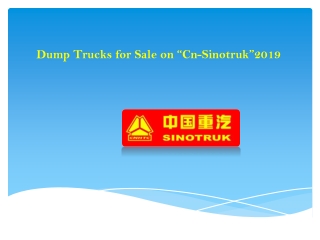 Dump Trucks for Sale on “Cn-Sinotruk”2019