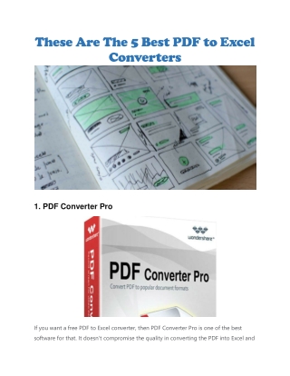 Free PDF to Excel converter