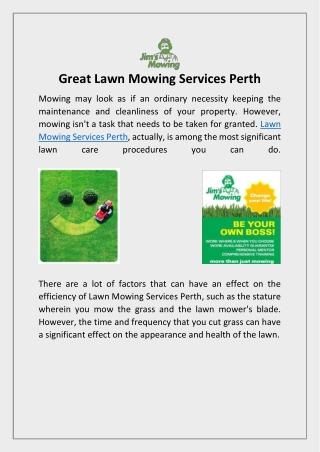 Great Lawn Mowing Services Perth