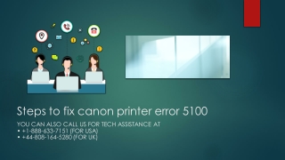Steps to fix Canon printer error code 5100
