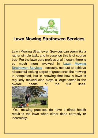 Lawn Mowing Strathewen Services