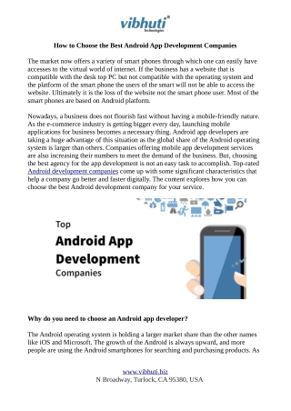 How to Find an Ideal Android App Development Company?