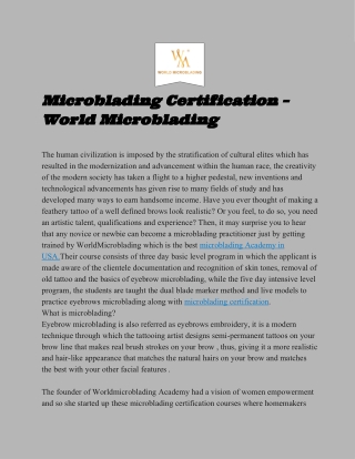 Microblading Certification – World Microblading