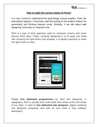 How to make the correct choice of Fonts?