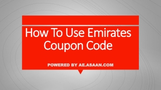 How To Use Emirates Coupon Code UAE
