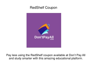 Utilize RedShelf Coupon To Save More