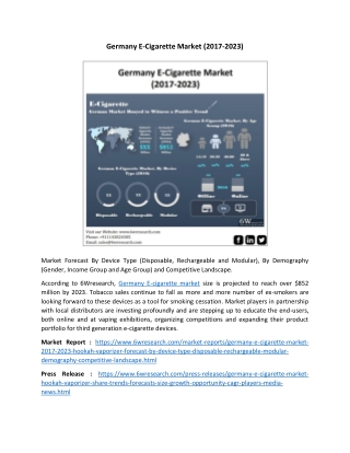 Germany E-Cigarette Market (2017-2023)