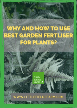 Why and How to use best garden fertliser for plants?