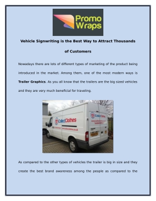 Vehicle Signwriting is the Best Way to Attract Thousands of Customers