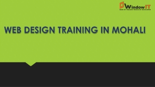 Web Design Training In Mohali