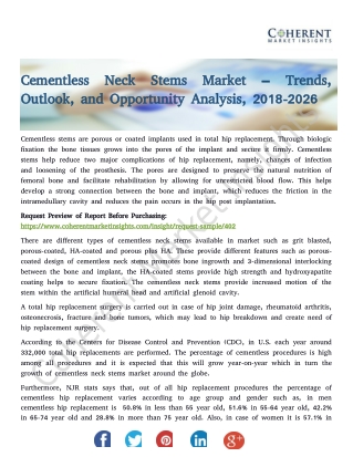 Cementless Neck Stems Market – Trends, Outlook, and Opportunity Analysis, 2018-2026