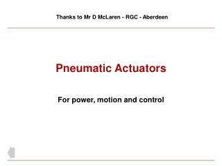 Pneumatic Actuators