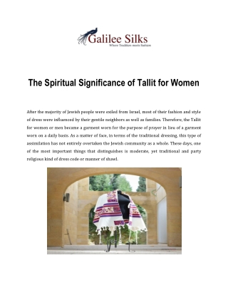 The Spiritual Significance of Tallit for Women