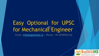 Easy Optional for UPSC for Mechanical Engineer